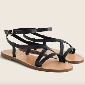 J. Crew Flat Strappy Sandals in vachetta leather